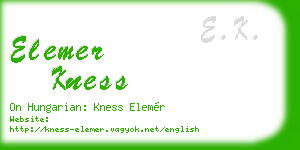 elemer kness business card